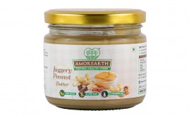 Amorearth Jaggery Peanut Butter   Glass Jar  300 grams